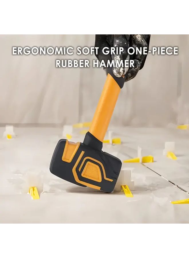 Ergonomic Soft Grip One Piece Rubber Hammer Heavy Duty Multi Use Plastic Hammer for Tile Brick Wood Jewelry Crafting And Carpentry TPC SGRH UNITY Durable Home Workshop Tool With Comfortable Handle Bricklaying Tool Ergonomic Design Robust Construction - Image 1