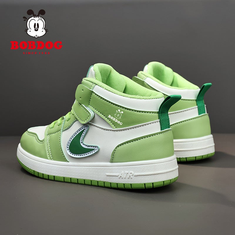 Babudou Boys' Shoes High-Top Sports Sneakers Boys' Trendy Fleece-Lined Warm Cotton Shoes - Image 5