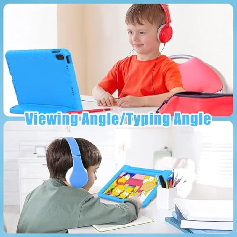 Kids Case for New iPad (A16) 11th Generation 11 Inch 2025, iPad 10th Generation 10.9 2022 with Built-in Screen Protector Durable Shockproof Lightweight Handle Cover for i Pad 11/10, Light Blue - Image 5