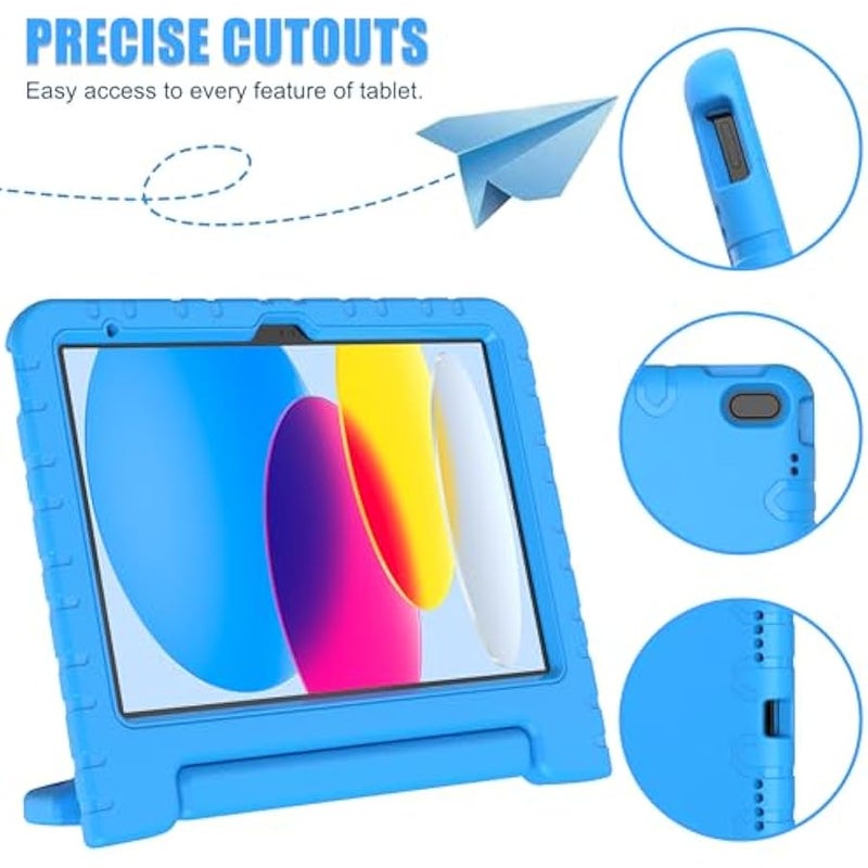 Kids Case for New iPad (A16) 11th Generation 11 Inch 2025, iPad 10th Generation 10.9 2022 with Built-in Screen Protector Durable Shockproof Lightweight Handle Cover for i Pad 11/10, Light Blue - Image 3