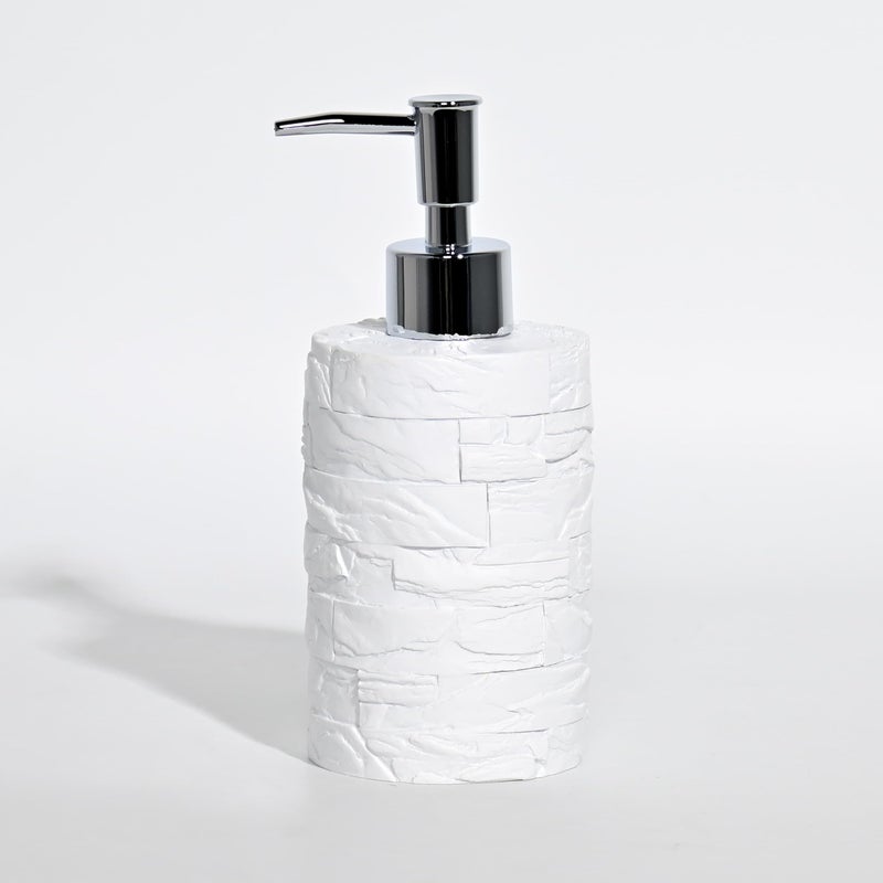PLIO Luxury Polyresin Liquid Soap Dispenser | Multipurpose Handwash Dispenser for Bathroom & Kitchen | Modern Bathroom Accessory(White) 13