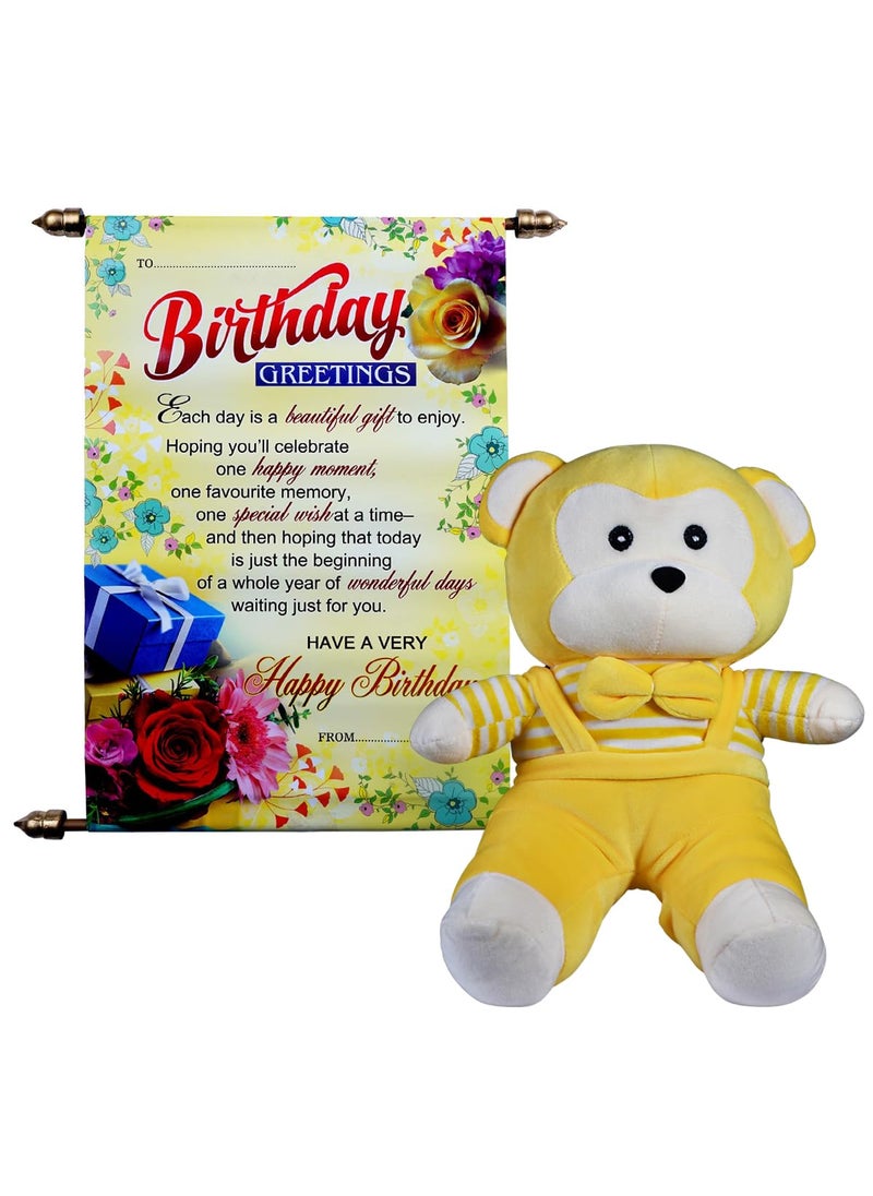 Saugat Traders Saugat Traders Birthday Gift for Girlfriend, Wife - Birthday Scroll Greeting Card & Teddy Bear Soft Toy - Sister, Best Friend, Girls  - Image 1