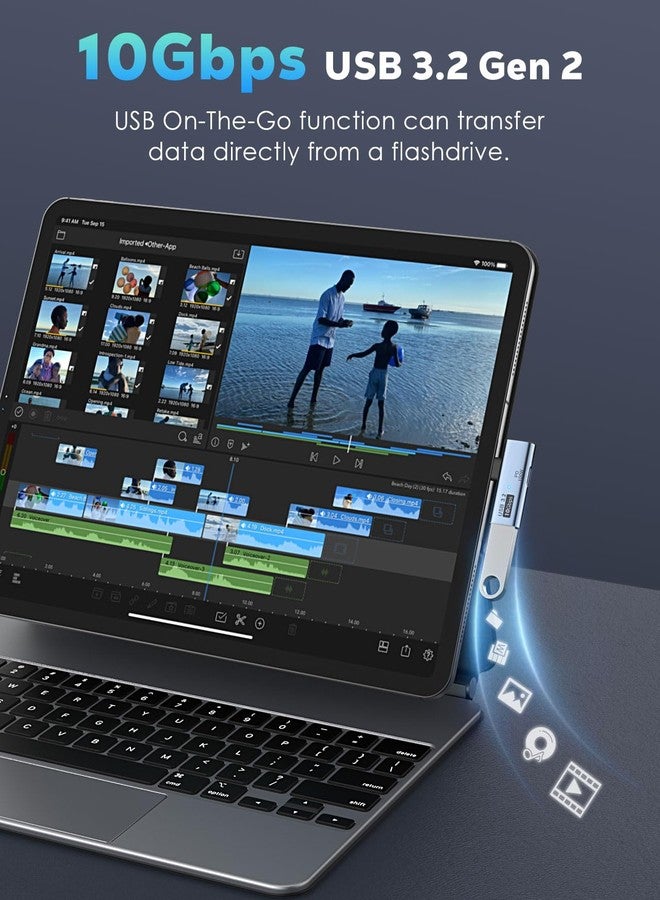 MoKo 2 in 1 USB C to USB 3.2 Adapter with Type-C Charging Port, USB C Male to USB Female Adapter OTG Converter for ROG Ally, Steam Deck, Quest 2, iPhone 15 Series, iPad, MacBook Type C Devices, Gray - Image 3