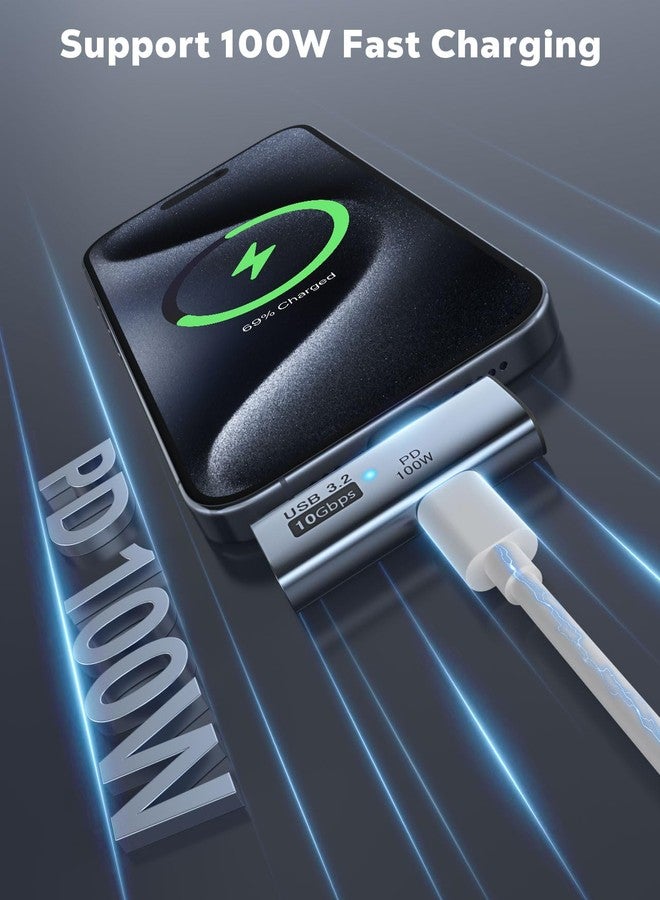 MoKo 2 in 1 USB C to USB 3.2 Adapter with Type-C Charging Port, USB C Male to USB Female Adapter OTG Converter for ROG Ally, Steam Deck, Quest 2, iPhone 15 Series, iPad, MacBook Type C Devices, Gray - Image 4