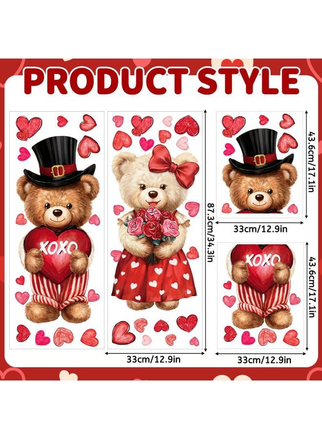 Celltestria Extra Large Valentines Window Clings Love Heart Valentines Bear Window Decals Stickers for Holiday Home Office School Party Gifts Decor Glass Decoration - Image 2