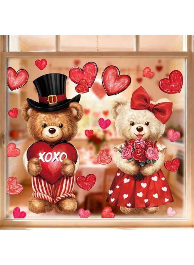 Celltestria Extra Large Valentines Window Clings Love Heart Valentines Bear Window Decals Stickers for Holiday Home Office School Party Gifts Decor Glass Decoration - Image 5