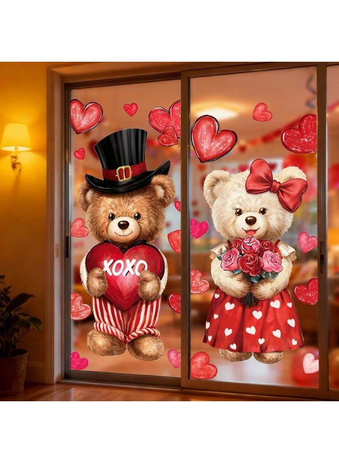 Celltestria Extra Large Valentines Window Clings Love Heart Valentines Bear Window Decals Stickers for Holiday Home Office School Party Gifts Decor Glass Decoration - Image 4