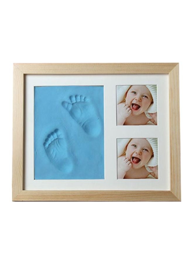 Table Top Wooden Photo Frame Beige/Blue/White