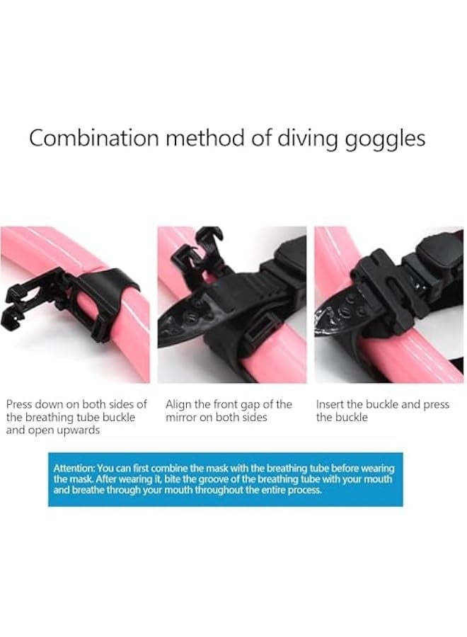 Generic Snorkel Mask Set Snorkeling Gear Dry Snorkel Set and Mask Kids Adults Anti Fog 180 Degree Seaview with Mesh Bag, Scuba Diving Swimming Training Equipment Men Women - Image 4