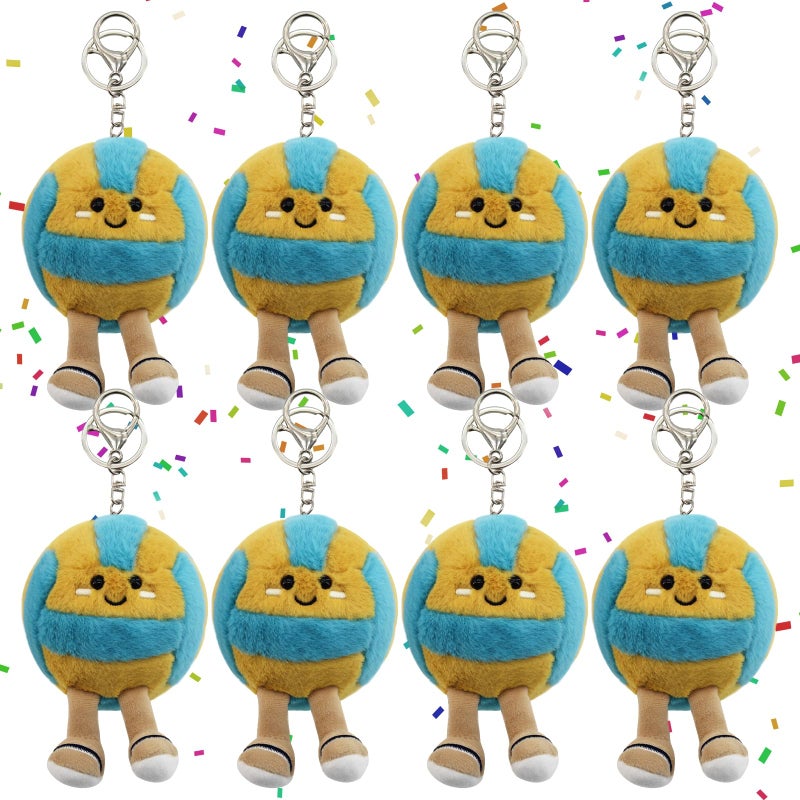 Timisea 8 Pcs Cute Volleyball Stuff Soft Sports Plush Keychain GiftVolleyball Toys Gifts Soft Sports Balls for Kids Birthday and Volleyball Party Favors Mom Birthday Gifts - Image 3
