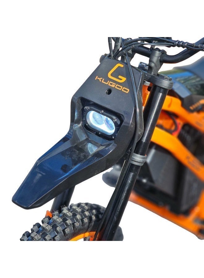 Kugoo Wish 02 Pro Electric Dirt Bike 2500W Powerful Motor, 70KM/H Max Speed 60KM Range Heavy Duty Frame Off Road Tires, Black Orange - Image 5