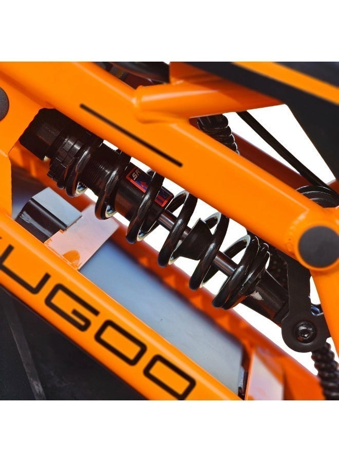 Kugoo Wish 02 Pro Electric Dirt Bike 2500W Powerful Motor, 70KM/H Max Speed 60KM Range Heavy Duty Frame Off Road Tires, Black Orange - Image 4