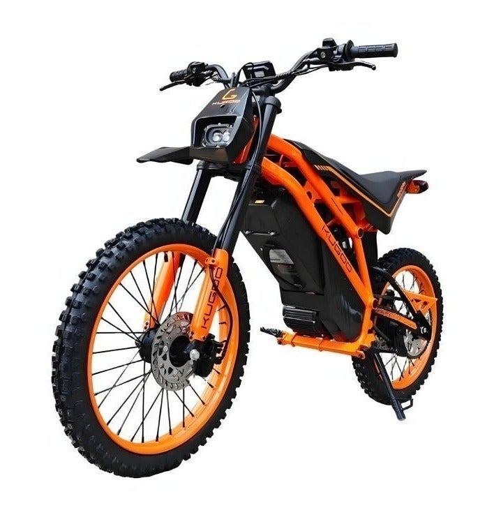 Kugoo Wish 02 Pro Electric Dirt Bike 2500W Powerful Motor, 70KM/H Max Speed 60KM Range Heavy Duty Frame Off Road Tires, Black Orange - Image 1