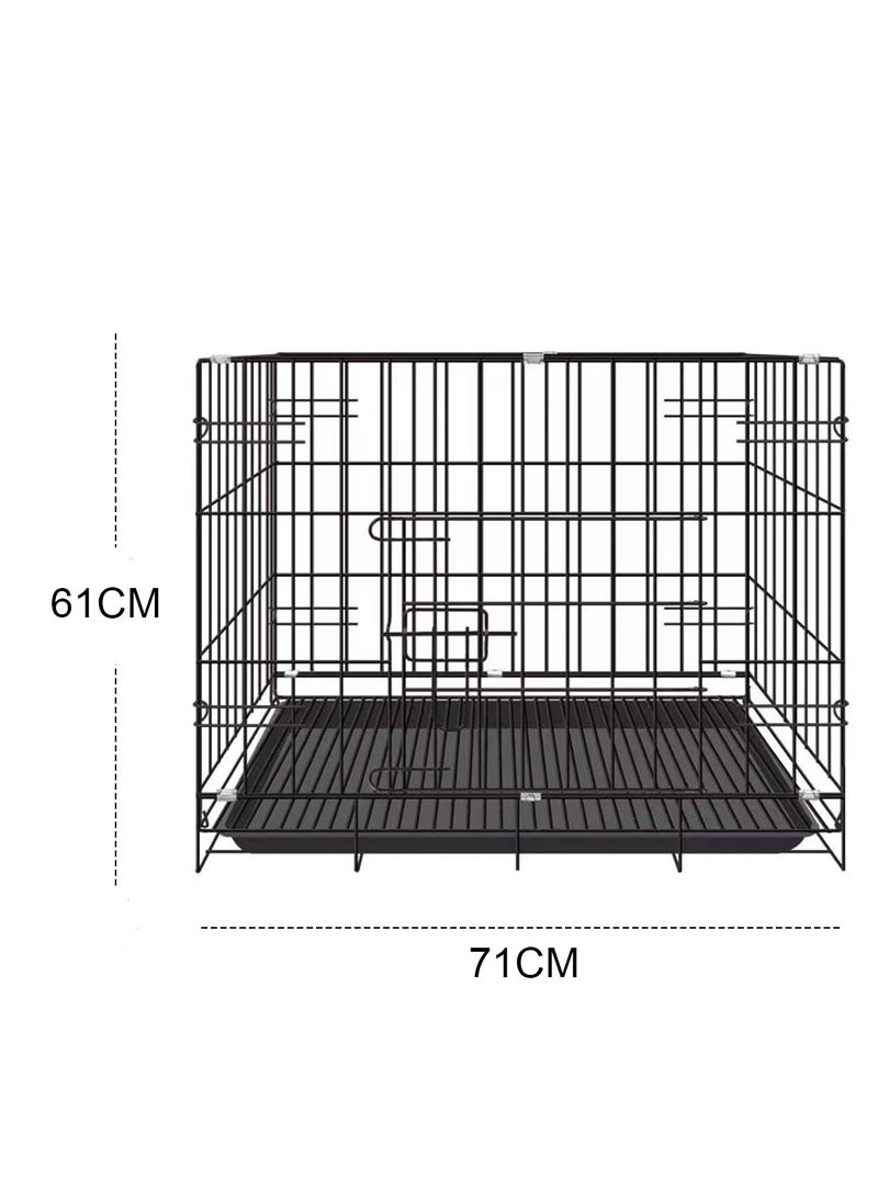 Kidle - Foldable Dog Cage Cat Cage Thickened Pet Iron Cage Suitable For Small And Medium Dogs With Toilet Cat Villa Cat Bed Dog Bed 71*51*61cm - Image 1