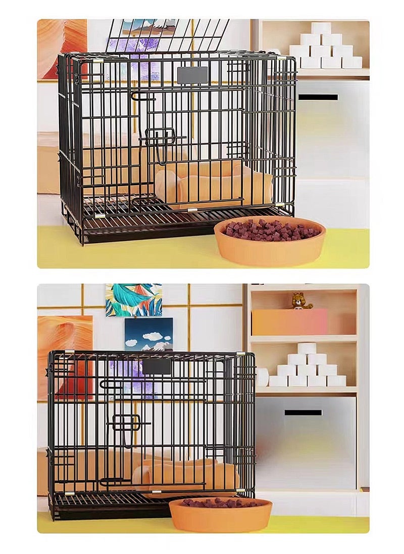 Kidle - Foldable Dog Cage Cat Cage Thickened Pet Iron Cage Suitable For Small And Medium Dogs With Toilet Cat Villa Cat Bed Dog Bed 71*51*61cm - Image 1