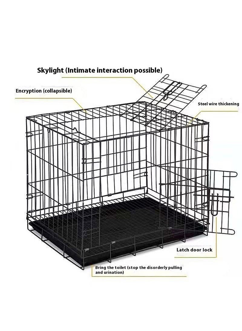 Kidle - Foldable Dog Cage Cat Cage Thickened Pet Iron Cage Suitable For Small And Medium Dogs With Toilet Cat Villa Cat Bed Dog Bed 71*51*61cm - Image 1