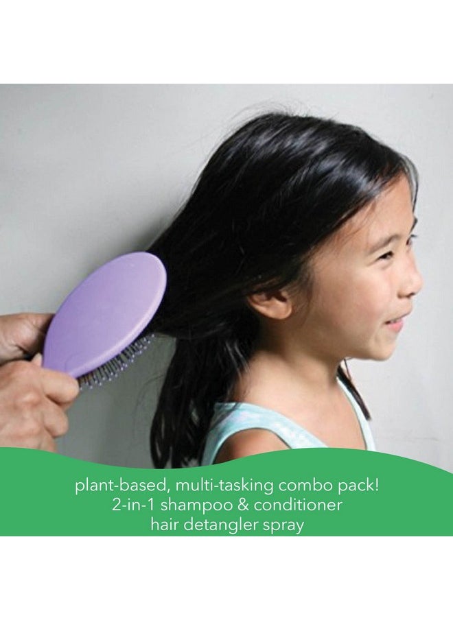 Fresh Monster Kids Hair Detangler Spray & 2In1 Shampoo & Conditioner Combo Toxinfree Hypoallergenic & Natural Coconut (8.5 Oz Detangler & 8.5 Oz 2In1 Shampoo & Conditioner)  - Image 4