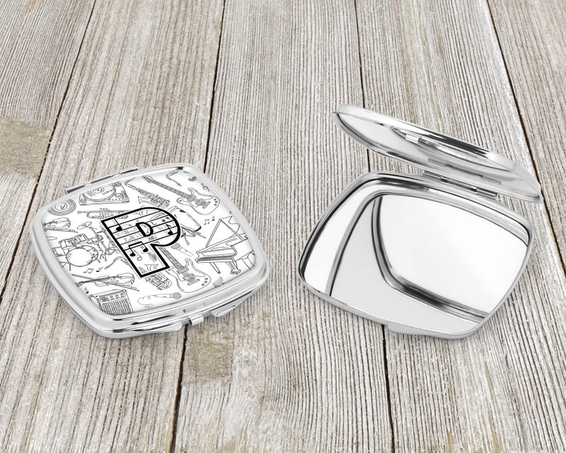 Caroline's Treasures CJ2007-PSCM Letter P Musical Note Letters Compact Mirror Decorative Travel Makeup Mirror for Women Girls Gifts Pocket Makeup Mirror Folding Handheld - Image 3