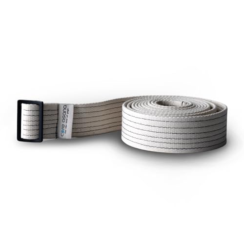 Core Asana Yoga Straps Pilates Belts | Hand Stitched Exercise Belt for Yoga Pilates Stretching Flexibility and Fitness | Premium Cotton Handstitched Xtend Yoga Strap (Ivory) - Image 1
