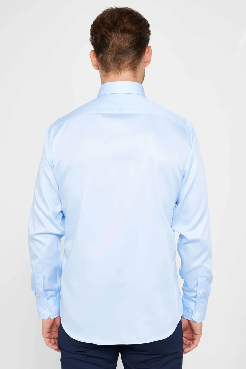 Tudors Slim Fit Long Sleeve Non Iron Blue Men's Shirt