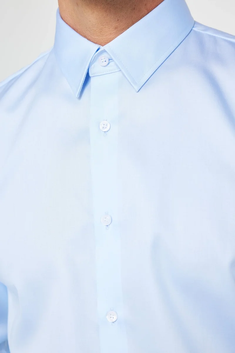 Tudors Slim Fit Long Sleeve Non Iron Blue Men's Shirt