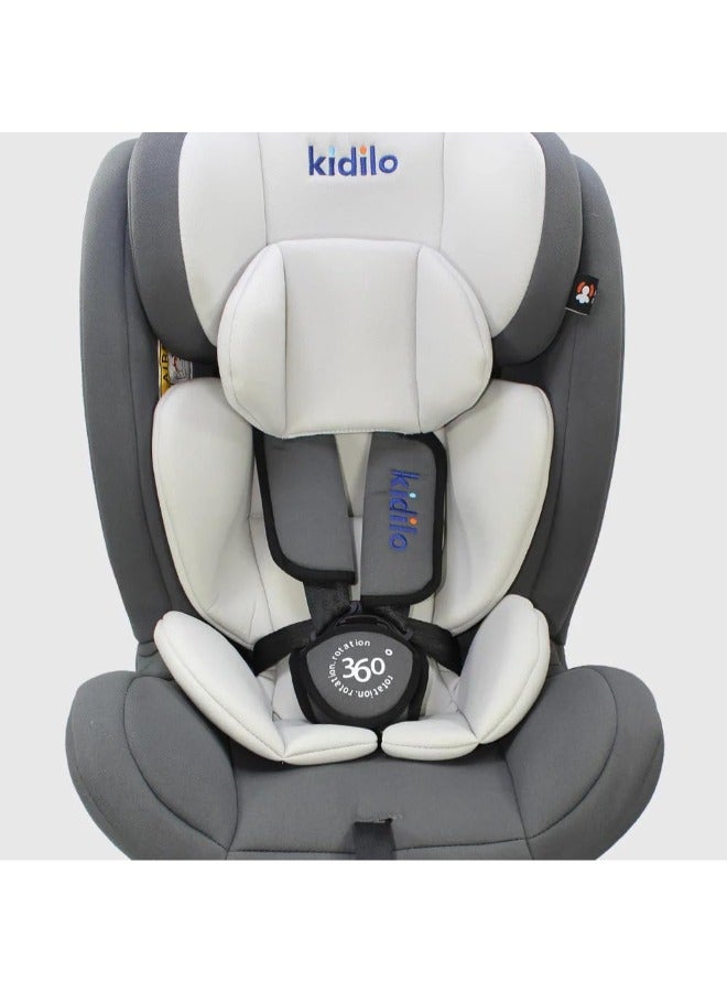 كيديليو مقعد سيارة Kidilo 360 مع نظام Isofix رمز (BXS-223A) رصاصى - Image 4