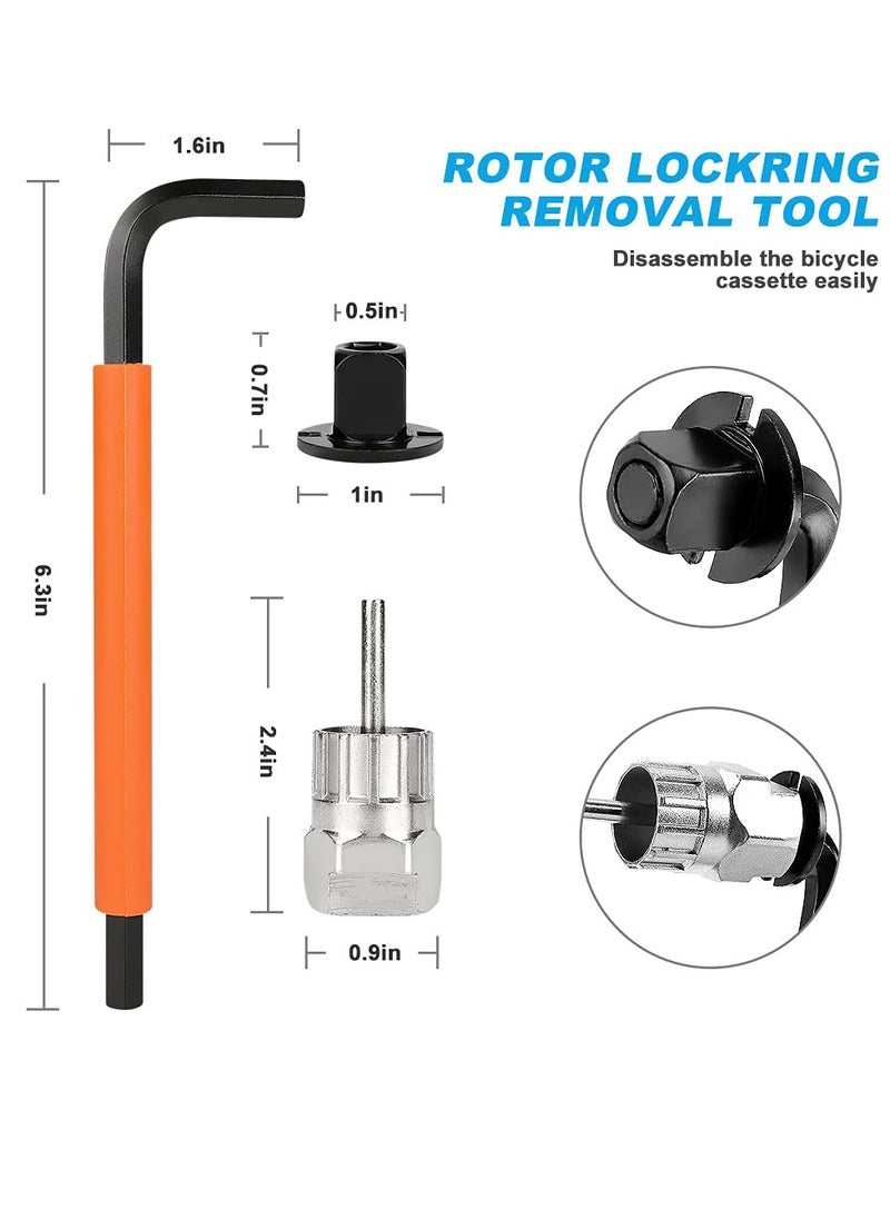 Generic - Comprehensive Bike Repair Tool Kit: Includes Crank Removal Tool, 3-in-1 Cassette Removal Tool, Bottom Bracket Remover, Rotor Lock Ring Tool, Pedal Wrench, and Multi-Purpose Utility Tool. - Image 1