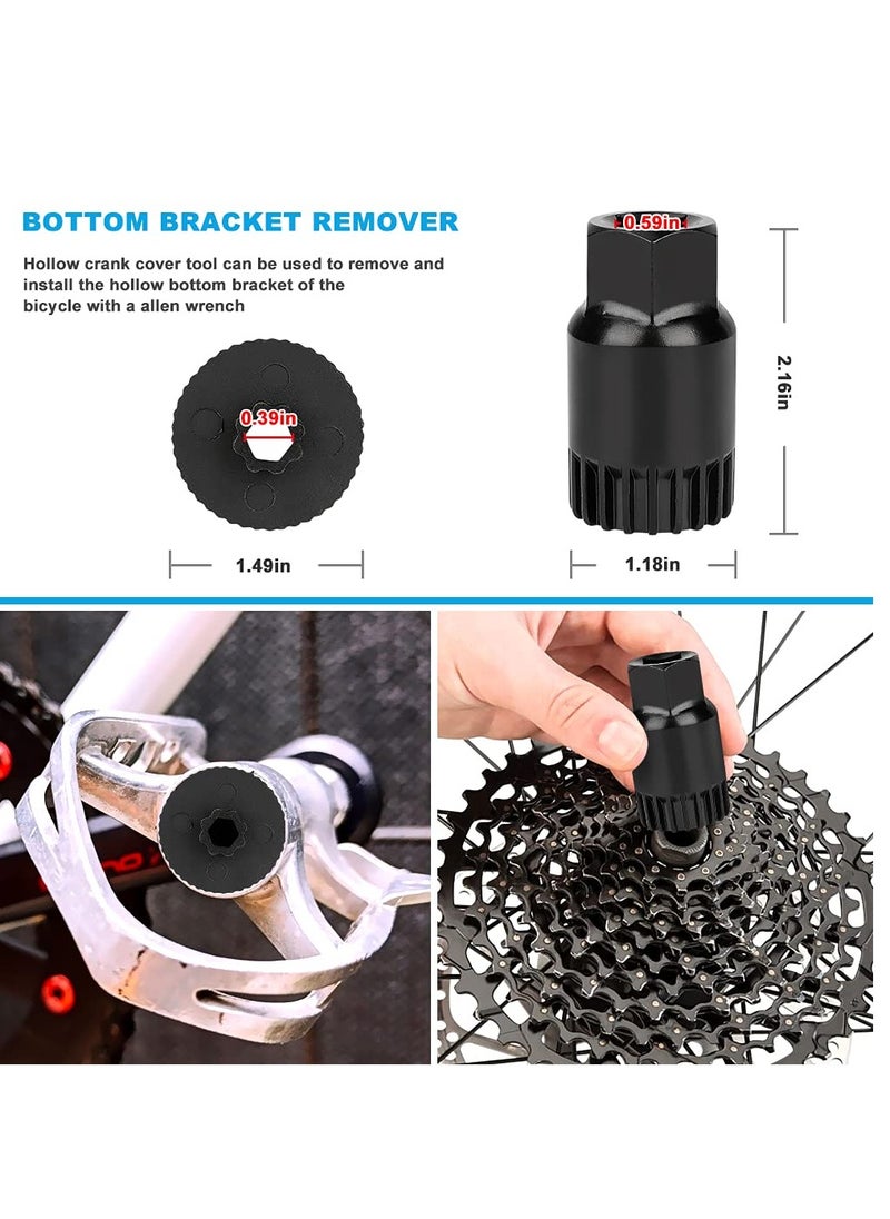 Generic - Comprehensive Bike Repair Tool Kit: Includes Crank Removal Tool, 3-in-1 Cassette Removal Tool, Bottom Bracket Remover, Rotor Lock Ring Tool, Pedal Wrench, and Multi-Purpose Utility Tool. - Image 1