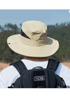 Generic Men Women Sun Hat Cowboy Hat with Straw Wide Brim Bucket Breathable Boonie Hats for Fishing, Hiking, Garden, Beach  - Image 3