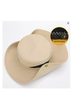 Generic Men Women Sun Hat Cowboy Hat with Straw Wide Brim Bucket Breathable Boonie Hats for Fishing, Hiking, Garden, Beach  - Image 5