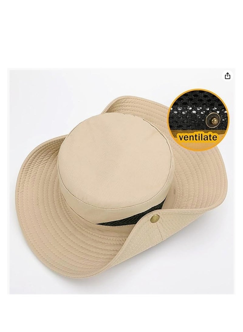 Men Women Sun Hat Cowboy Hat with Straw Wide Brim Bucket Breathable Boonie Hats for Fishing, Hiking, Garden, Beach  - Image 5