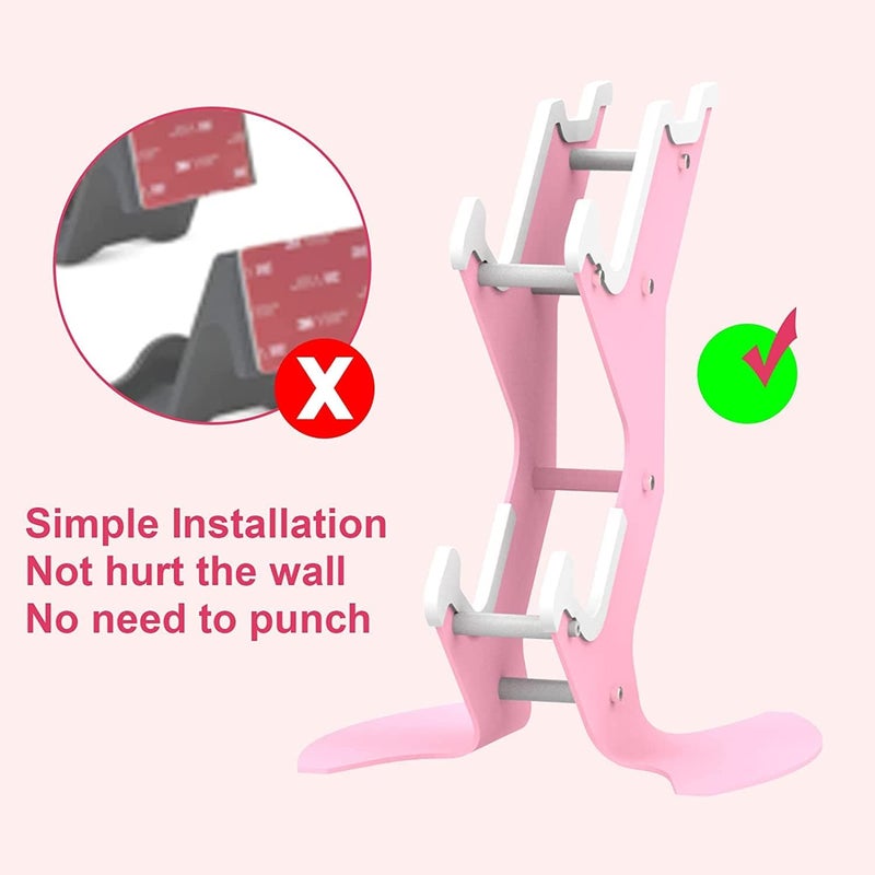 Controller Holder Pink, Game Controller Rack Stand for Xbox Series X S / Xbox One / PS5 / PS4 / Switch / PC, Aluminum Metal Headset Mount Universal Organizer for Video Game Accessories - Image 5
