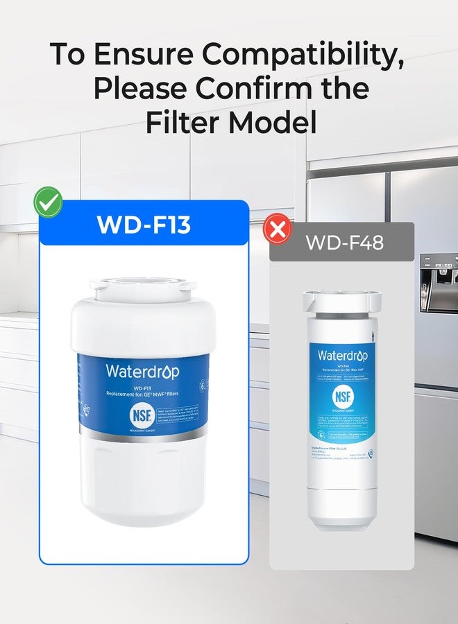 ووتر دروب فلتر مياه بديل Waterdrop WD-F13 لفلتر المياه GE® MWF®، وSmartWater® MWFP، وGWF، وHDX FMG-1، وRWF1060، وGSE25GSHECSS، فلتران (قد يختلف محتوى العبوة) - Image 2