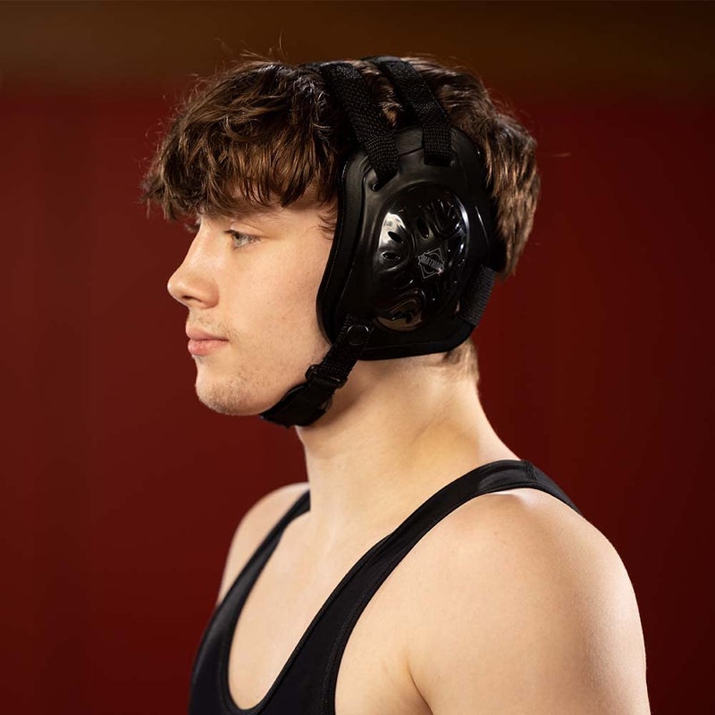 Matman Wrestling Headgear Adult Men Women Ear Guard Bjj Triforce Grappling Head Guard (Black) - Image 2