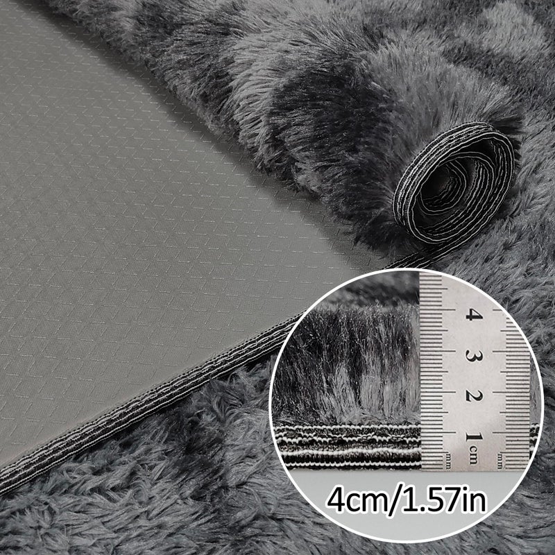 JiaoBaba Tie-Dyed Runner Rug for Bedroom Black Grey 2x6ft Fluffy Area Rug Bedside Runner Rug for Kids Room Boys Teens Nursery Baby Living Room Dorm Home Decor Carpets - Image 5