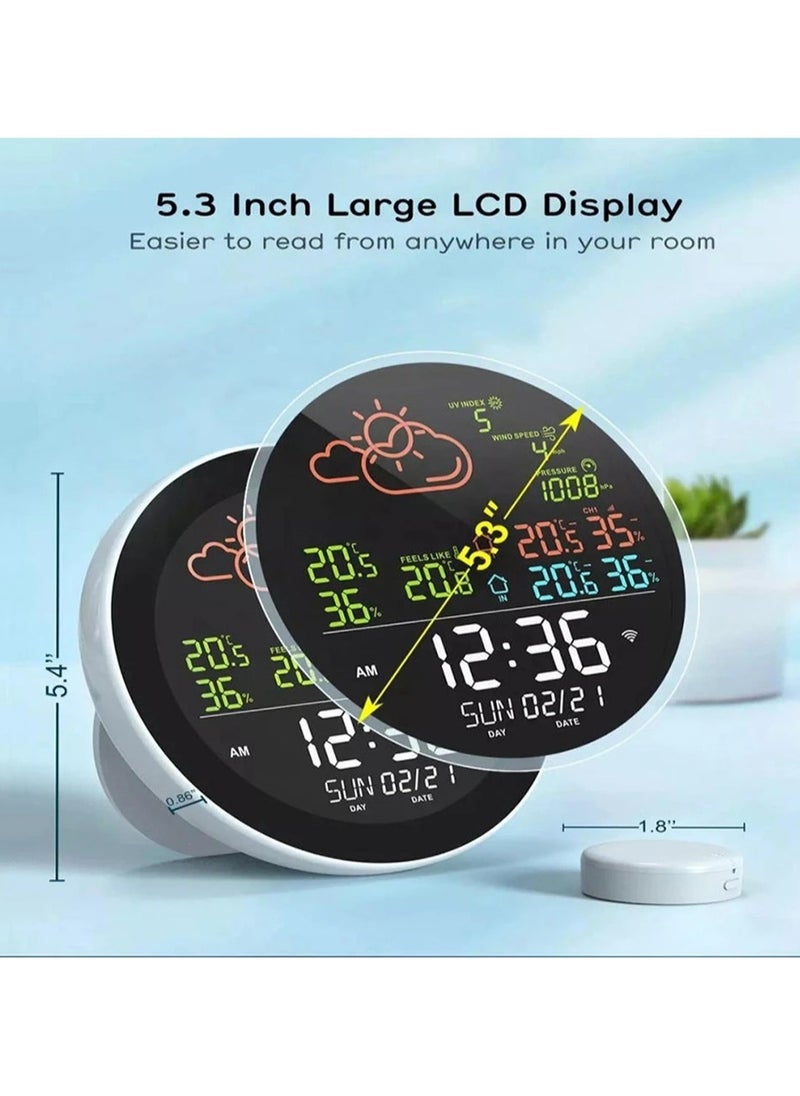 AROAQ - Tuya WIFI Smart Weather Station Alarm Clock Weather Forecast Temperature Sensor Thermometer Hygrometer Digital Hygrothermograph - Image 1