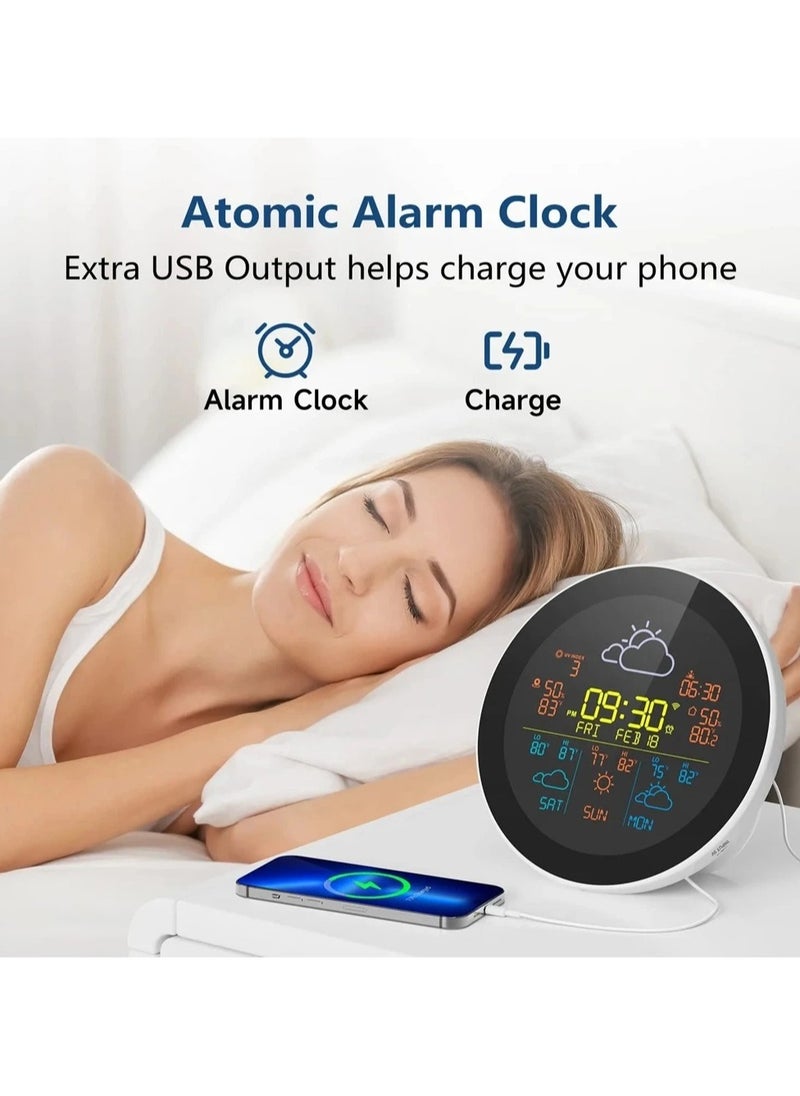 AROAQ - Tuya WIFI Smart Weather Station Alarm Clock Weather Forecast Temperature Sensor Thermometer Hygrometer Digital Hygrothermograph - Image 1
