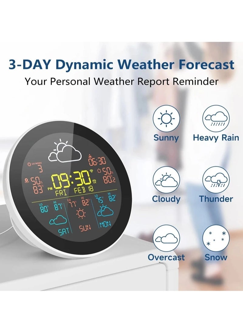 AROAQ - Tuya WIFI Smart Weather Station Alarm Clock Weather Forecast Temperature Sensor Thermometer Hygrometer Digital Hygrothermograph - Image 1