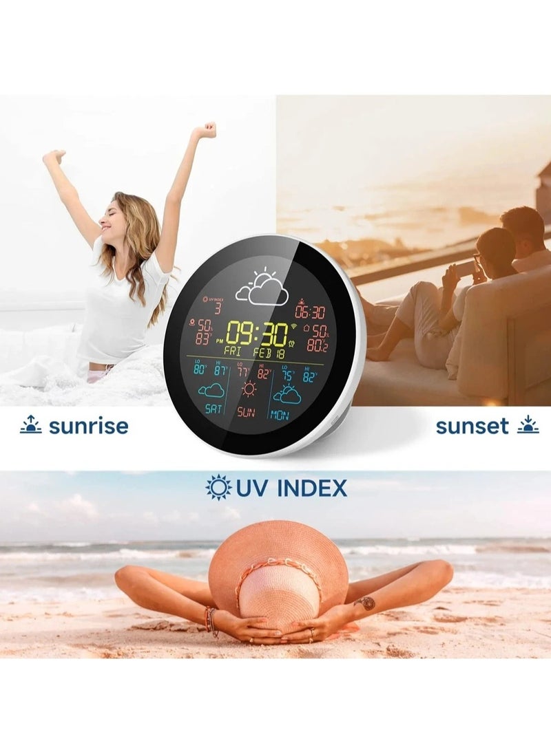 AROAQ - Tuya WIFI Smart Weather Station Alarm Clock Weather Forecast Temperature Sensor Thermometer Hygrometer Digital Hygrothermograph - Image 1