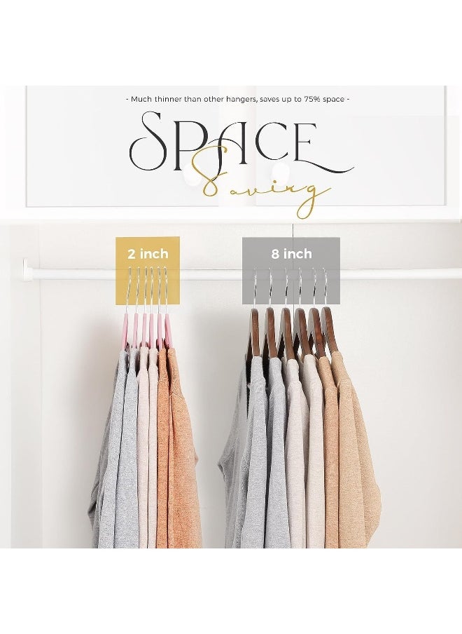 HOUSE DAY - HOUSE DAY Premium Velvet Hangers, Non-Slip Thin Flocked Felt Hangers, Sturdy Clothes Hangers Heavy Duty Coat Hangers & Suit Hangers, Durable Suit Hangers for Closet Space Saving (20 Pack, Lt Pink) - Image 1