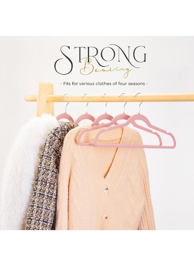HOUSE DAY - HOUSE DAY Premium Velvet Hangers, Non-Slip Thin Flocked Felt Hangers, Sturdy Clothes Hangers Heavy Duty Coat Hangers & Suit Hangers, Durable Suit Hangers for Closet Space Saving (20 Pack, Lt Pink) - Image 1