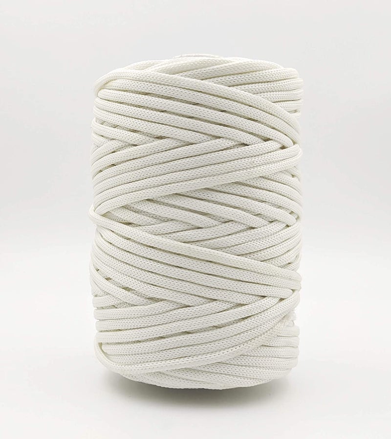 BOBBINY | Braided/Knitted Nylon Macrame PP Knot Thread and Beading Cord Rope | White | 3mm,100Mtr. - Image 2
