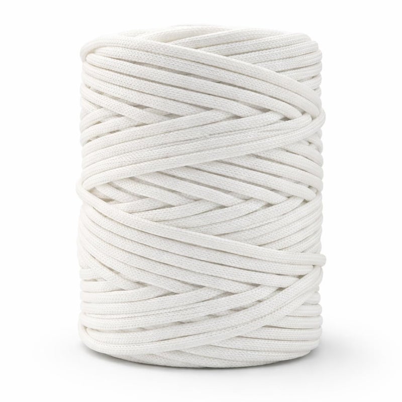 BOBBINY | Braided/Knitted Nylon Macrame PP Knot Thread and Beading Cord Rope | White | 3mm,100Mtr. - Image 5
