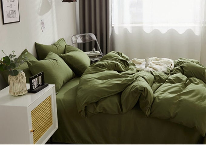 CAL KING COMFORTER SET DARK GREEN OLIVE GREEN SOFT REVERSIBLE ALL SEASON DOWN ALTERNATIVE QUILTED DUVET INSERT MICROFIBER FILLING LUXURY BEDDING SETS IN A BAG 3PCS 104X98 INCH CALIFORNIA KING