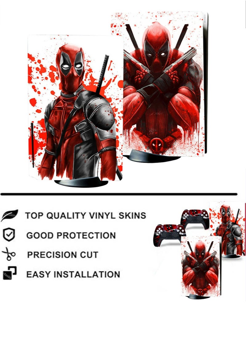 IINE Sony PS5 Controller Skins Set, Skin Wrap Decal Sticker PS5 Disk Edition, Protective Film Sticker for PS5 Spiderman, PS5 Optical Drive Version Protective Sticker,Skin Sticker Full Cover  - Image 4