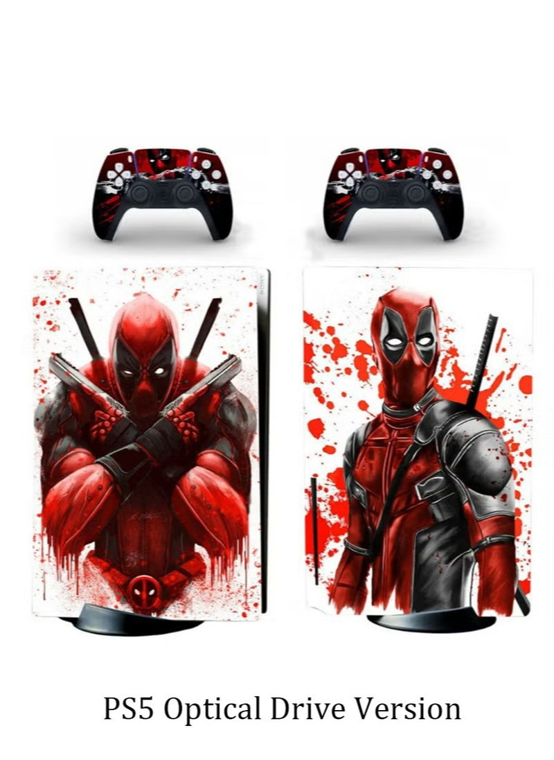 IINE Sony PS5 Controller Skins Set, Skin Wrap Decal Sticker PS5 Disk Edition, Protective Film Sticker for PS5 Spiderman, PS5 Optical Drive Version Protective Sticker,Skin Sticker Full Cover  - Image 1