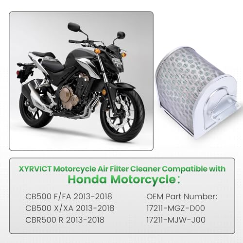XYRVICT Air Filter for Honda CB500X CBR500R CB500F 2013 2014 2015 2016 2017 2018 CB500FA CB500XA, for Honda CBR400R CB400X 2016 2017 CB400XA, 17211-MGZ-D00 17211-MJW-J00 - Image 2