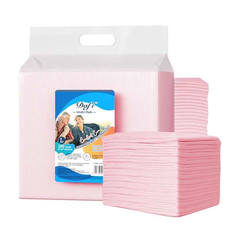 DAFI Disposable Bed Pads Large 24x 24100 Count Adult Incontinence Underpads Effective Odor Control Pee Pads Chucks Pads Super Absorbent Protection for Elderly Adults Baby