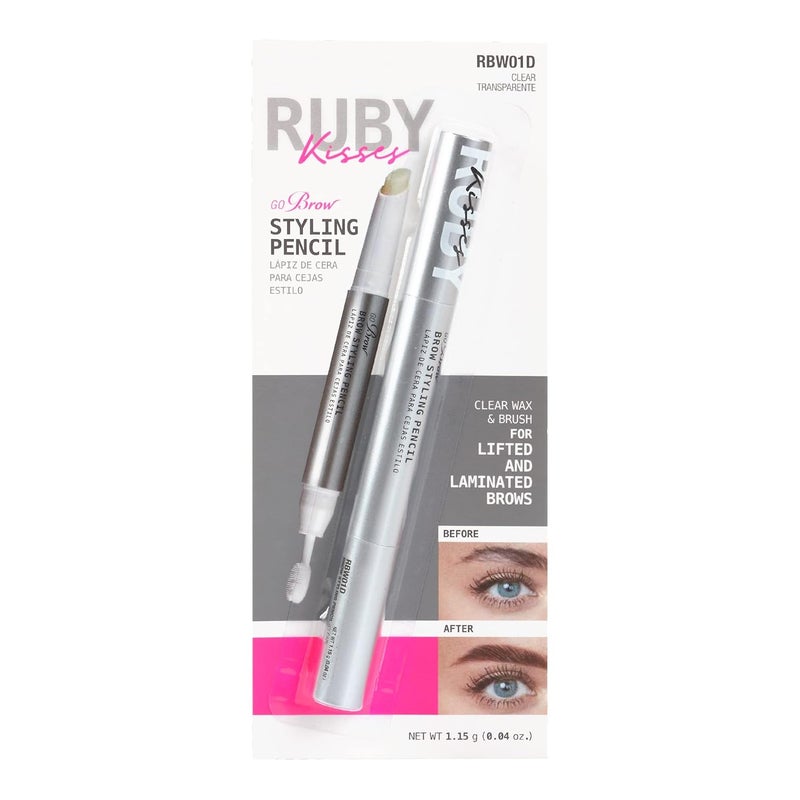 Ruby Kisses Brow Styling Pencil with Brush LongLasting Eyebrow Wax Clear Brow Shaper Precision Sculpting  Shaping Professional Quality Easy Application