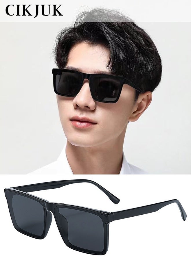 CIKJUK Polarized Sunglasses for Men Women HD UV400 Protection Sun Glasses Stylish Design Men's Women's Sunglass Square Mens Shades Fashion Man Eyewear Black - Image 1